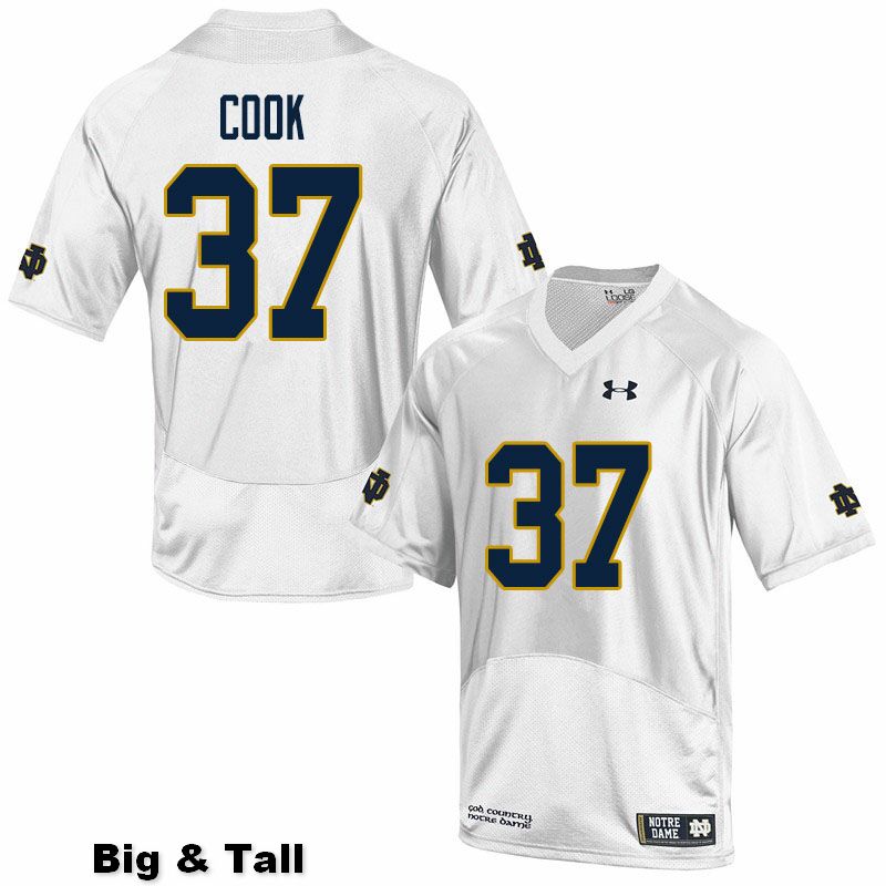 Men's NCAA Notre Dame Fighting Irish #37 Henry Cook Stitched College Under Armour Authentic White Big & Tall Football Jersey HN10V66MC